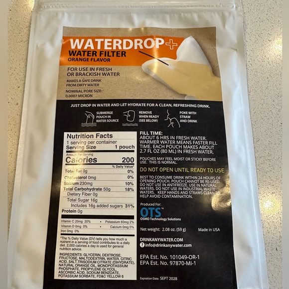 OTS Osmo Combo Pack 1 Seal & 1 Waterdrop - Emergency desalination/Water Purifier - Picture 2 of 4